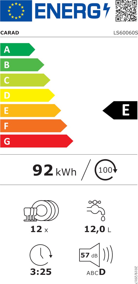 Carad LS60060S Ελεύθερο Πλυντήριο Πιάτων 59.8cm για 12 Σερβίτσια Inox