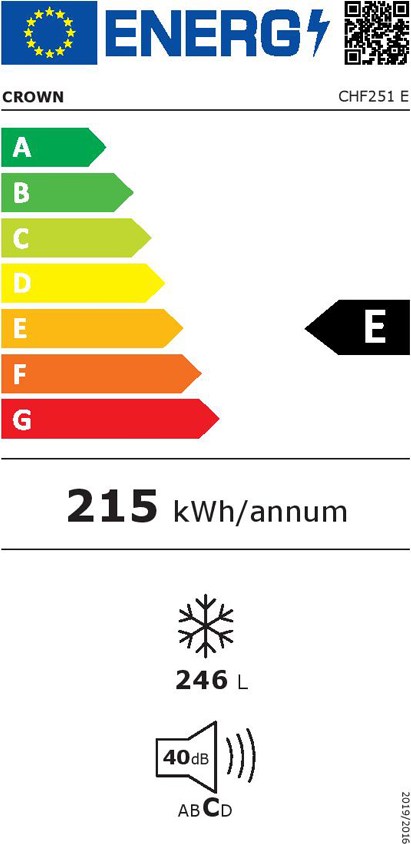 Crown CHF251E Καταψύκτης Μπαούλο 246lt