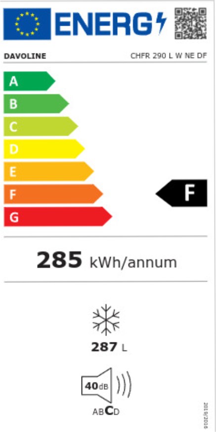Davoline CHFR 290E L W NE/DF Καταψύκτης Μπαούλο 287lt