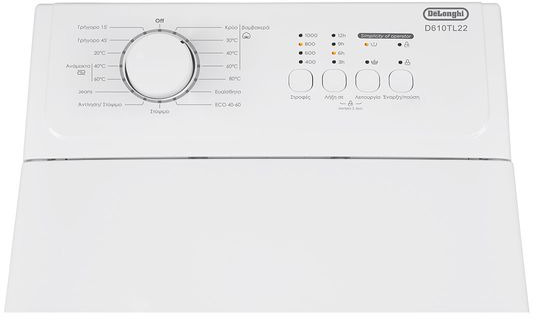 DeLonghi D610TL22 Πλυντήριο Ρούχων Άνω Φόρτωσης 6kg 1000 Στροφών