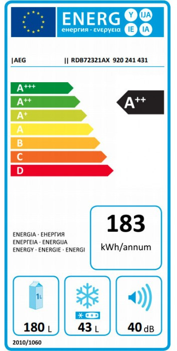 Δίπορτο Ψυγείο AEG RDB72321 AX