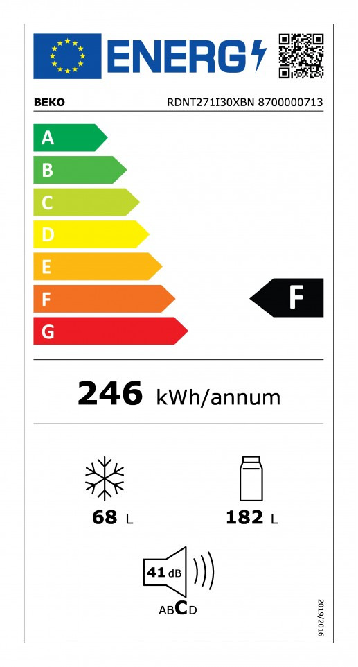 Δίπορτο Ψυγείο Beko RDNT271I30XBN