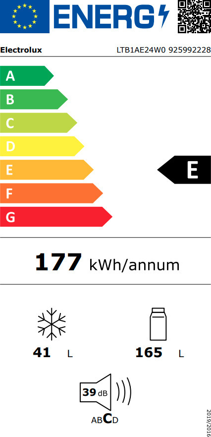 Δίπορτο Ψυγείο Electrolux LTB1AE24W0