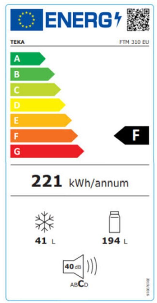 Δίπορτο Ψυγείο Teka FTM310