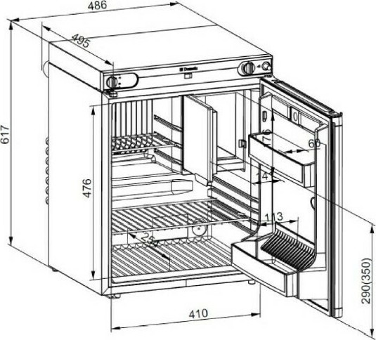 Dometic RF 62 50MBAR Ψυγείο Mini Bar Υ61.7xΠ49.5xΒ49.5cm Λευκό