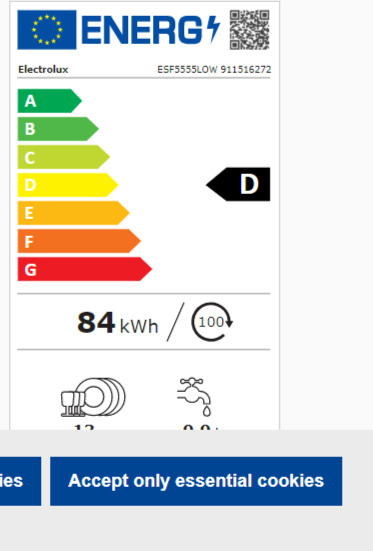 Electrolux ESF 5555LOW Ελεύθερο Πλυντήριο Πιάτων 60cm για 13 Σερβίτσια Λευκό