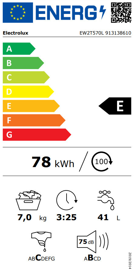 Electrolux EW2T570L Πλυντήριο Ρούχων Άνω Φόρτωσης 7kg 951 Στροφών