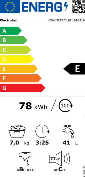 Electrolux EW6TN3272 Πλυντήριο Ρούχων Άνω Φόρτωσης 7kg 1200 Στροφών