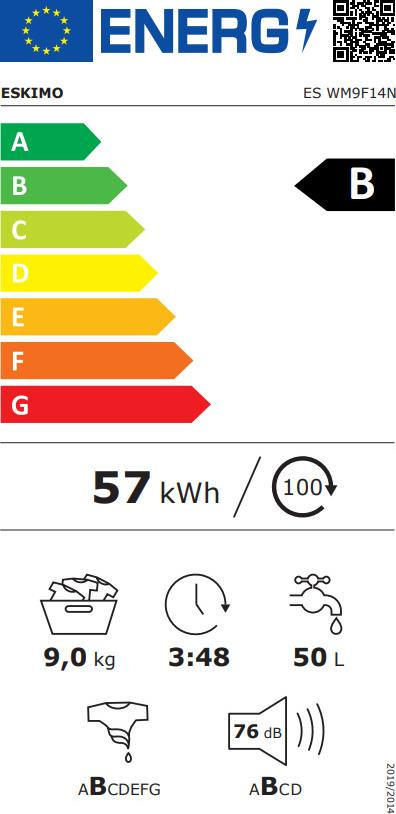 Eskimo ES WM9F14N Πλυντήριο Ρούχων 9kg 1400 Στροφών