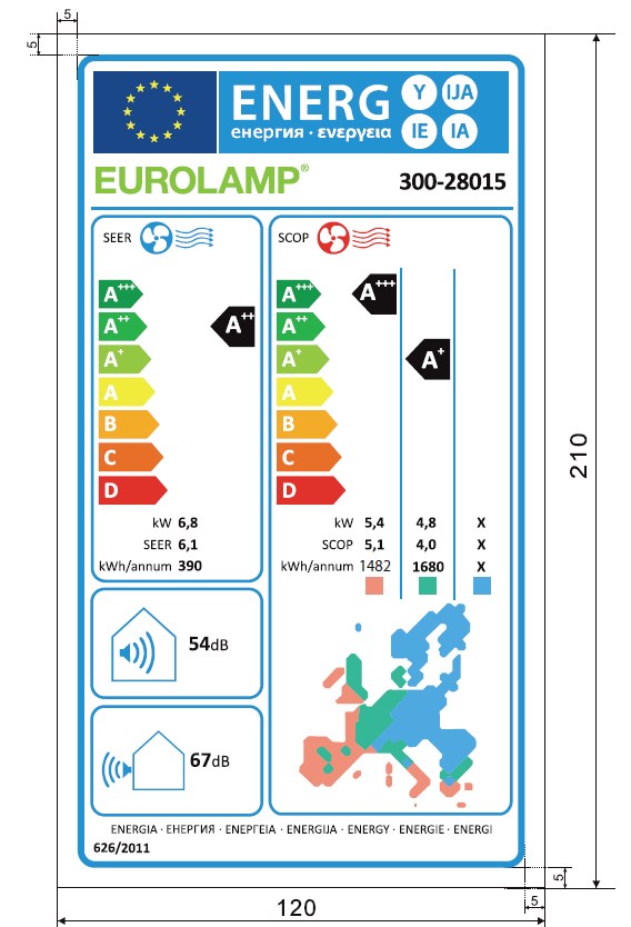 Eurolamp Elite Series 300-28015 Κλιματιστικό Inverter 24000 BTU A++/A+++ με Ιονιστή και Wi-Fi