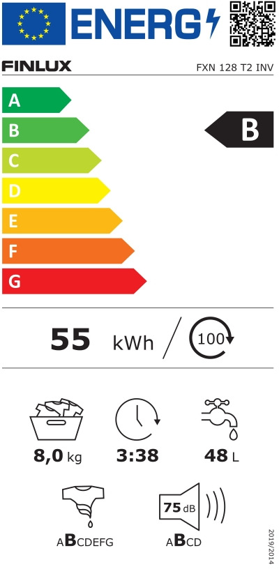 Finlux FXN 128T2 INV Πλυντήριο Ρούχων 8kg 1200 Στροφών