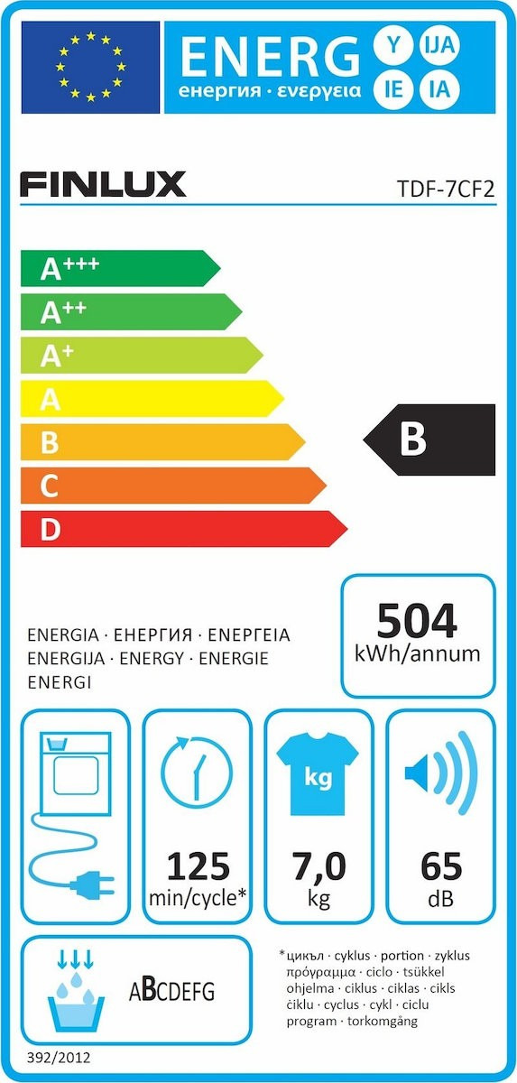 Finlux TDF-7CF2 Στεγνωτήριο Ρούχων 7kg