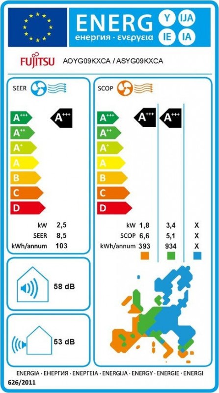 Fujitsu Nocria X ASYG09KXCA/AOYG09KXCA Κλιματιστικό Inverter 9000 BTU A+++/A+++