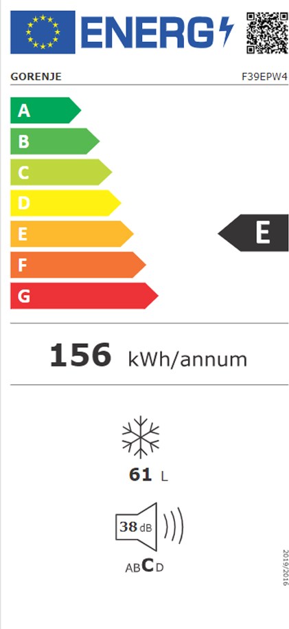 Gorenje F39EPW4 Όρθιος Καταψύκτης 61lt