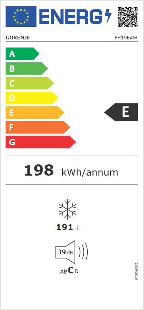 Gorenje FH19EAW Καταψύκτης Μπαούλο 191lt