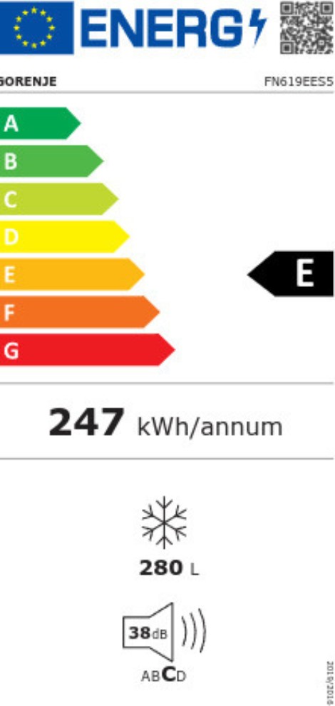 Gorenje FN619EES5 Όρθιος Καταψύκτης 280lt