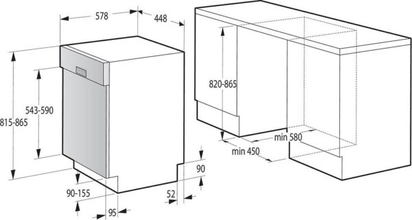 Gorenje GI52040X Εντοιχιζόμενο Πλυντήριο Πιάτων 45cm για 9 Σερβίτσια Λευκό