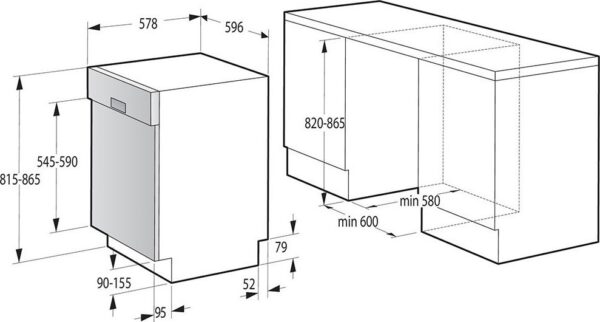 Gorenje GI62040X Εντοιχιζόμενο Πλυντήριο Πιάτων 59.6cm για 13 Σερβίτσια Λευκό