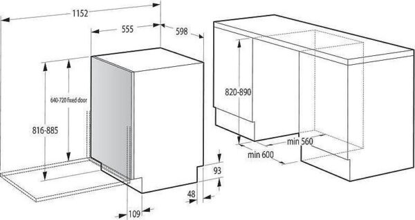 Gorenje GV643D90 Εντοιχιζόμενο Πλυντήριο Πιάτων 59.8cm για 16 Σερβίτσια Λευκό