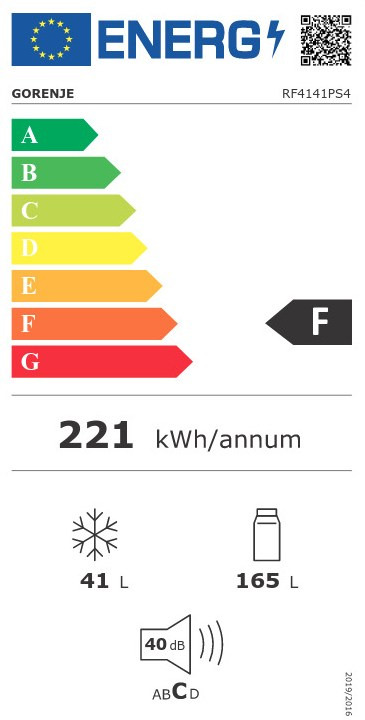 Gorenje RF4141PS4 Δίπορτο Ψυγείο 206lt Υ143.4xΠ55xΒ54.2cm Inox