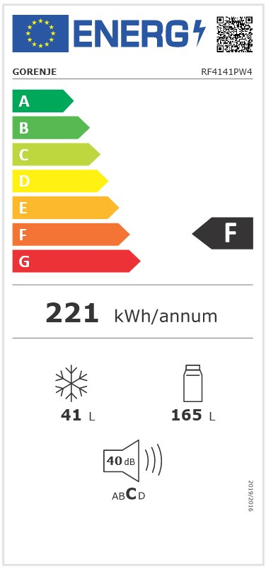 Gorenje RF4141PW4 Δίπορτο Ψυγείο 206lt Υ143.4xΠ55xΒ54.2cm Λευκό