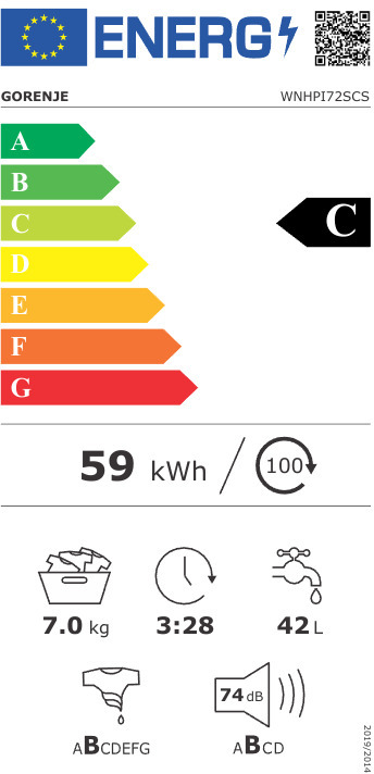 Gorenje WNHPI72SCS Πλυντήριο Ρούχων 7kg 1200 Στροφών
