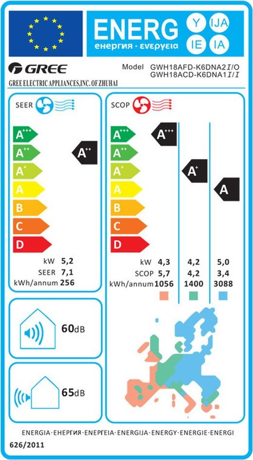 Gree Fairy Noir GRC/GRCO-181QI/KFRB-N5 Κλιματιστικό Inverter 18000 BTU A++/A+++ με Ιονιστή και Wi-Fi