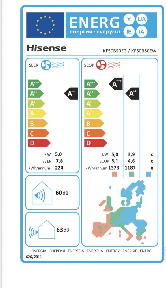 Hisense Energy Expert KF50BS0EG/KF50BS0EW Κλιματιστικό Inverter 18000 BTU A++/A+++ με Wi-Fi