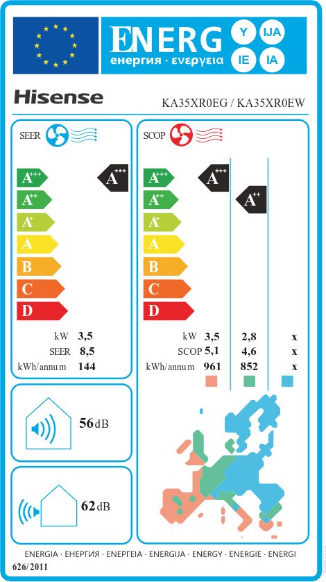 Hisense Energy SE KA35XR0EG/KA35XR0EW Κλιματιστικό Inverter 12000 BTU A++/A+++ με Wi-Fi