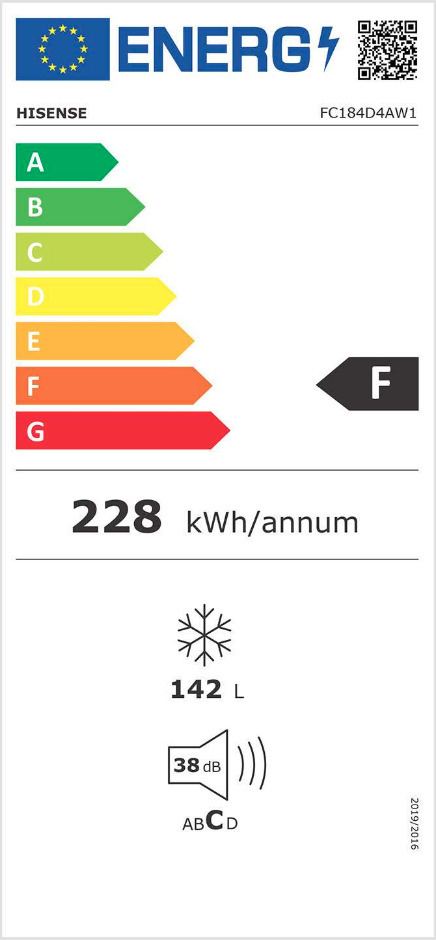 Hisense FC184D4AW1 Καταψύκτης Μπαούλο 142lt