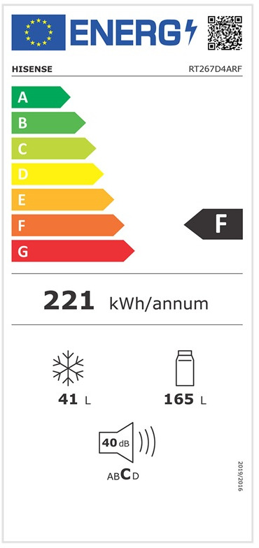 Hisense RT267D4ADF Δίπορτο Ψυγείο 206lt Υ143.4xΠ55xΒ54.2cm Inox