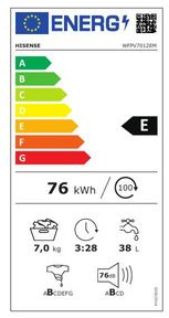 Hisense WFPV7012 EM Πλυντήριο Ρούχων 7kg 1200 Στροφών