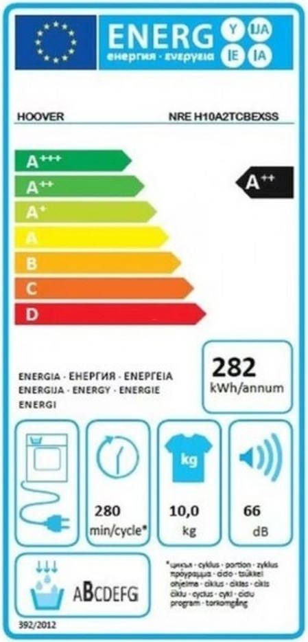 Hoover H10A2TCBEXSS Στεγνωτήριο Ρούχων 10kg A++