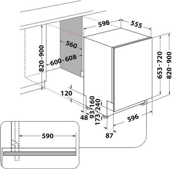 Hotpoint-Ariston H2I HD526 Εντοιχιζόμενο Πλυντήριο Πιάτων 60cm για 14 Σερβίτσια