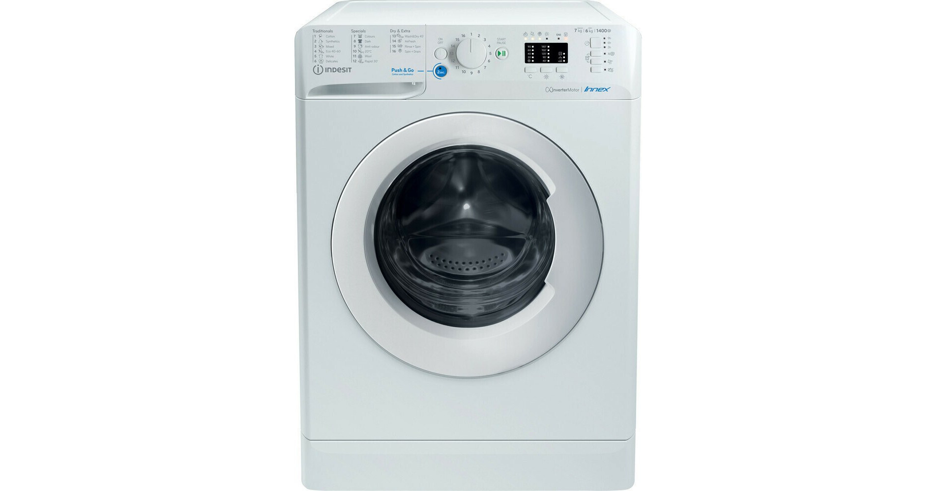 Indesit BDA 761483X W EE N Πλυντήριο Στεγνωτήριο Ρούχων 7kg / 6kg 1400 Στροφές