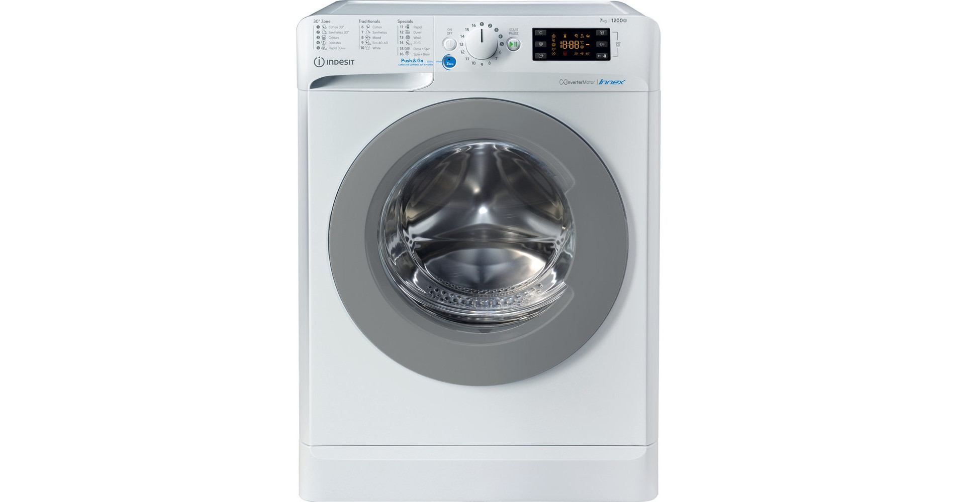 Indesit BWE 71283X WS EE N Πλυντήριο Ρούχων 7kg 1200 Στροφών