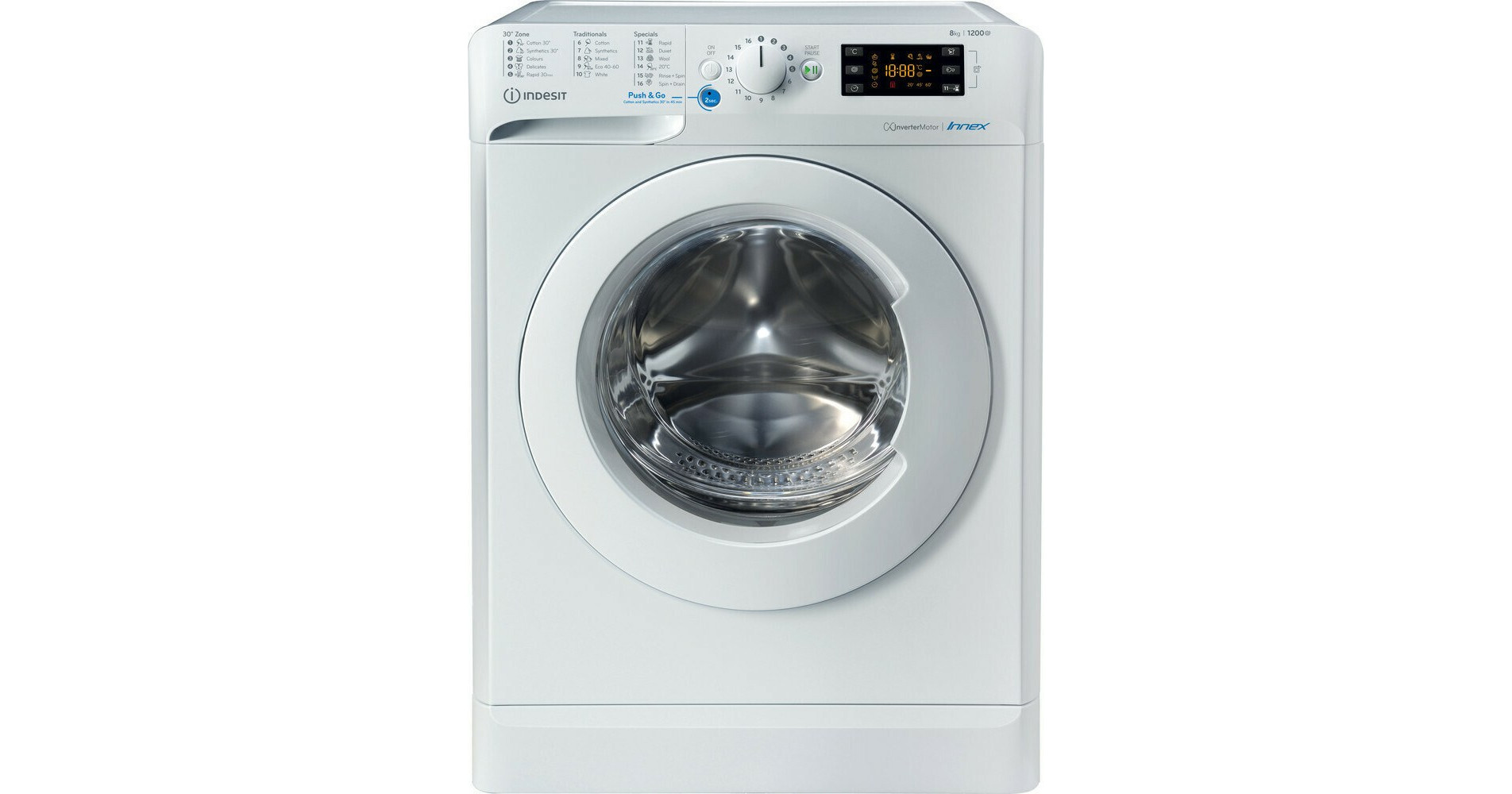 Indesit BWE 81284X W Πλυντήριο Ρούχων 8kg 1200 Στροφών