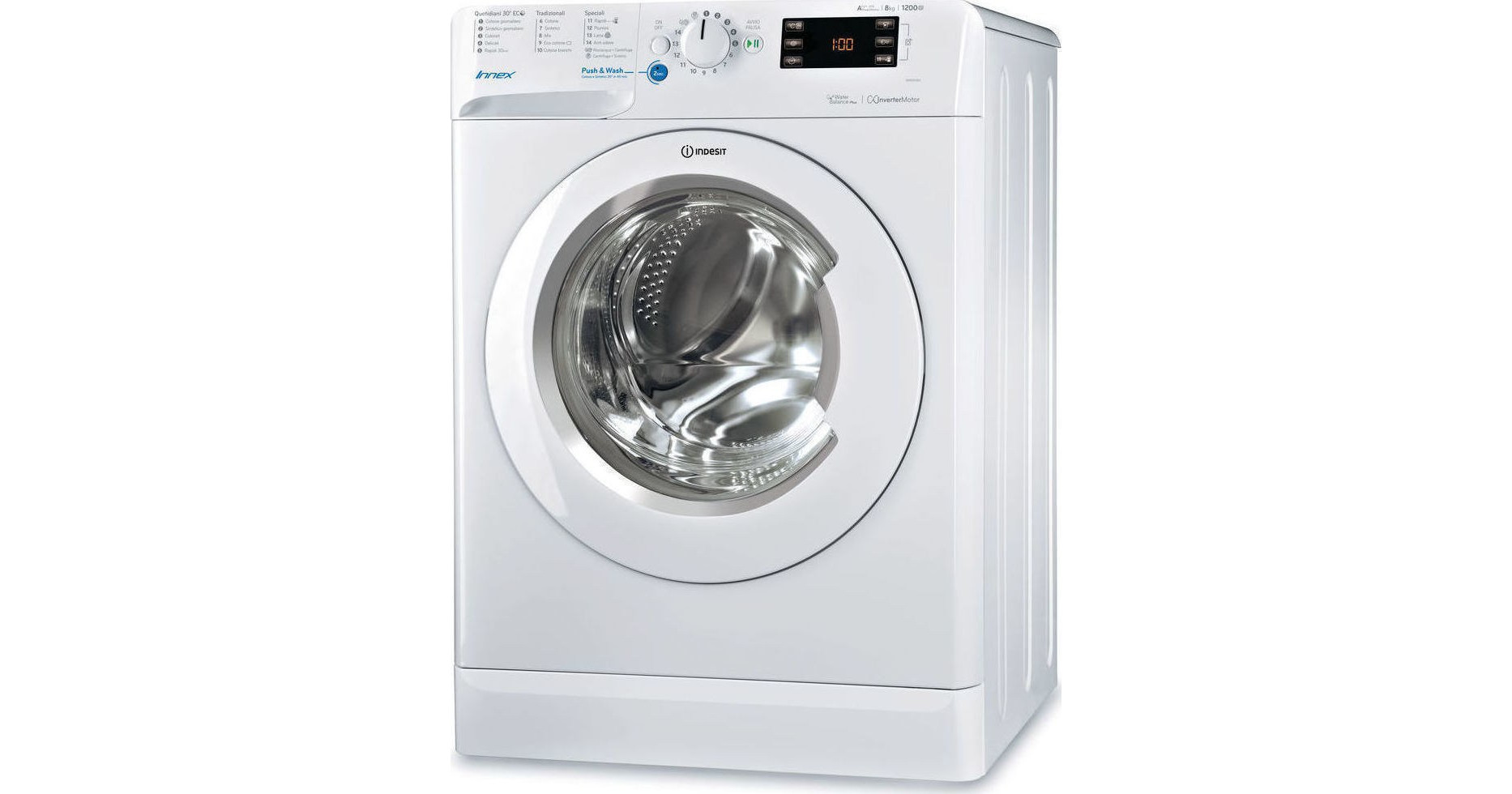 Indesit BWE81284XWWGG Πλυντήριο Ρούχων 8kg 1200 Στροφών