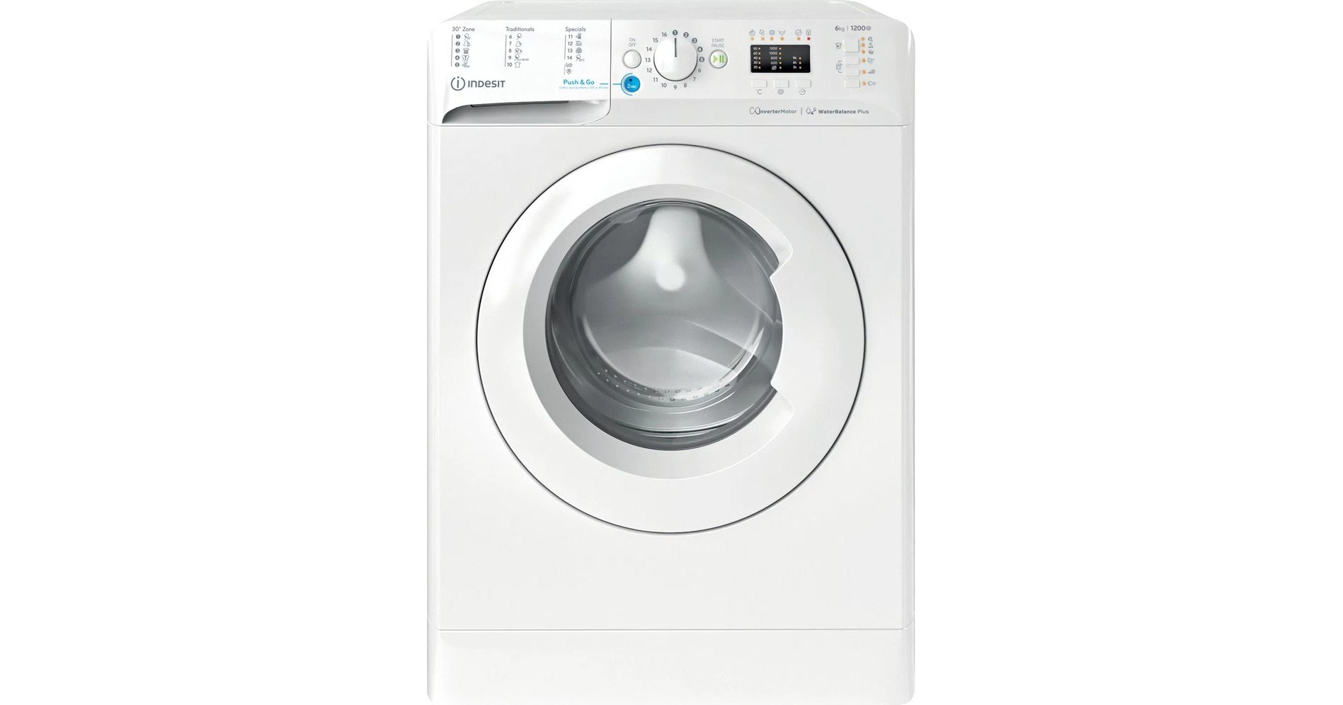 Indesit BWSA 61294 W EU N Πλυντήριο Ρούχων 6kg 1200 Στροφών