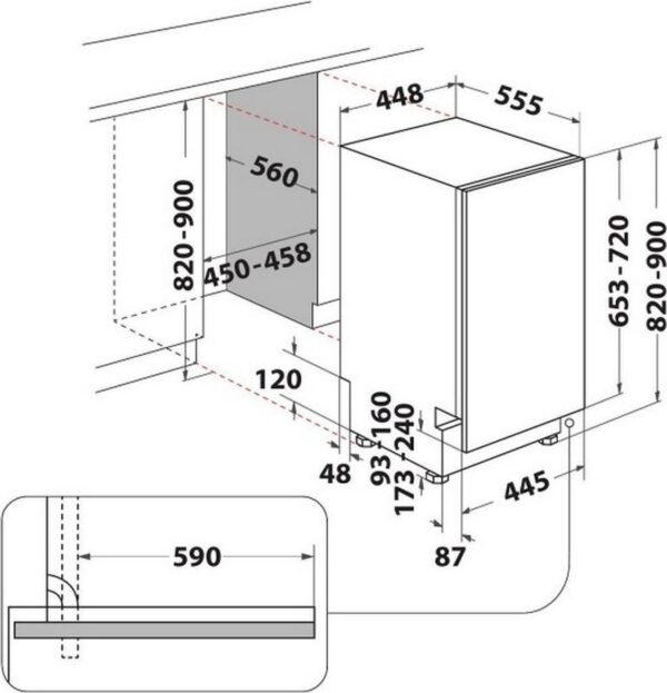 Indesit DSIO3M24CS Εντοιχιζόμενο Πλυντήριο Πιάτων για 10 Σερβίτσια Λευκό