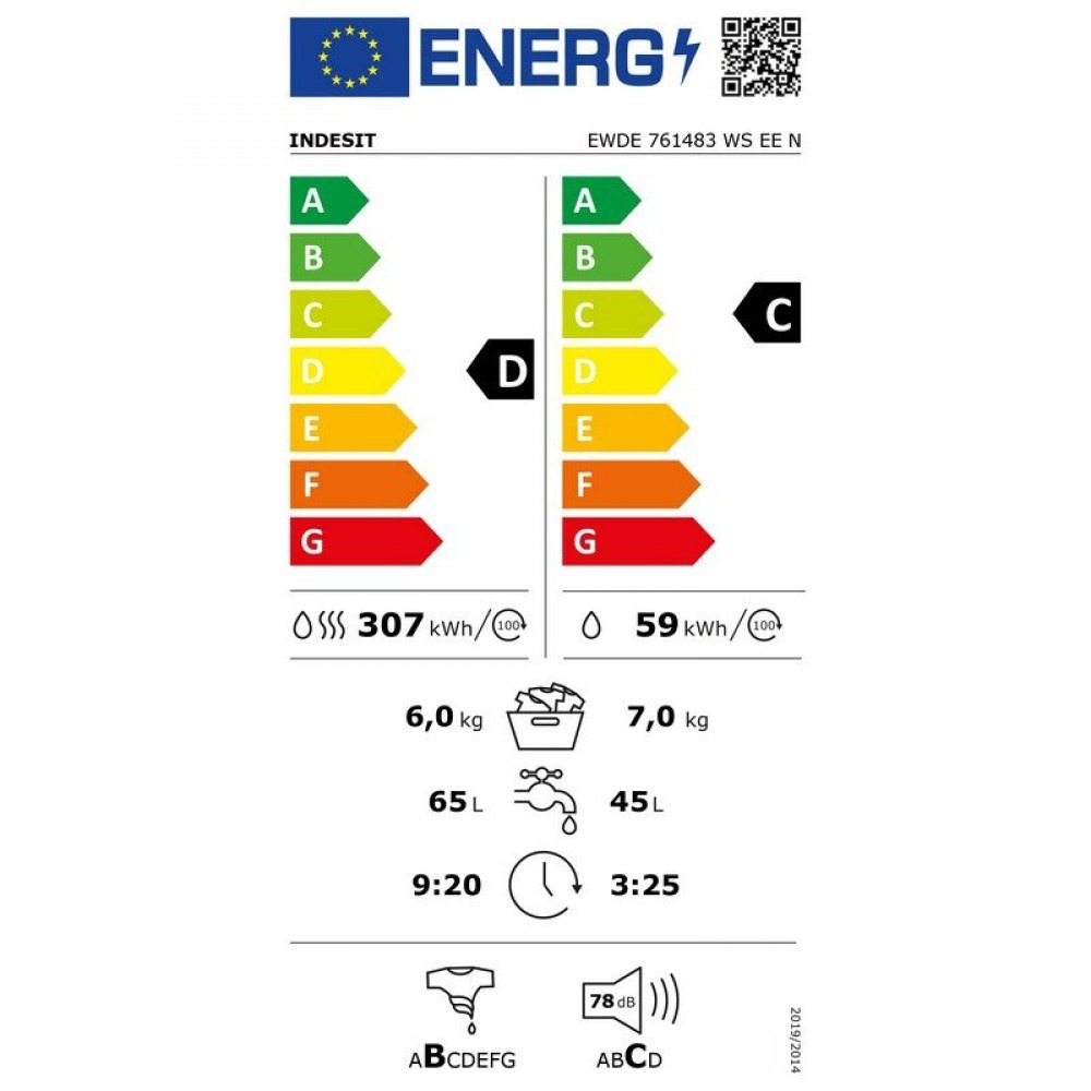 Indesit EWDE 761483 WS EE N