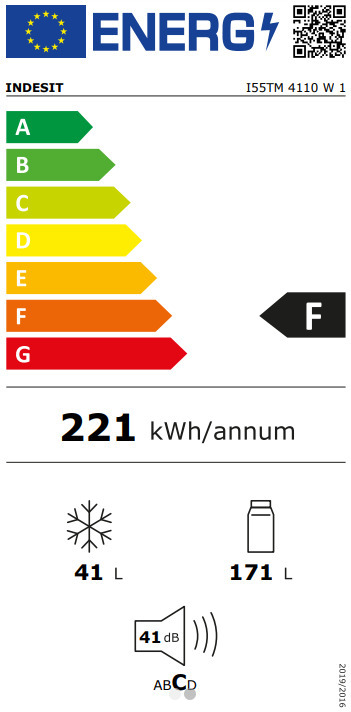 Indesit I55TM 4110 W1 Δίπορτο Ψυγείο 272lt Υ144xΠ54xΒ57cm Λευκό