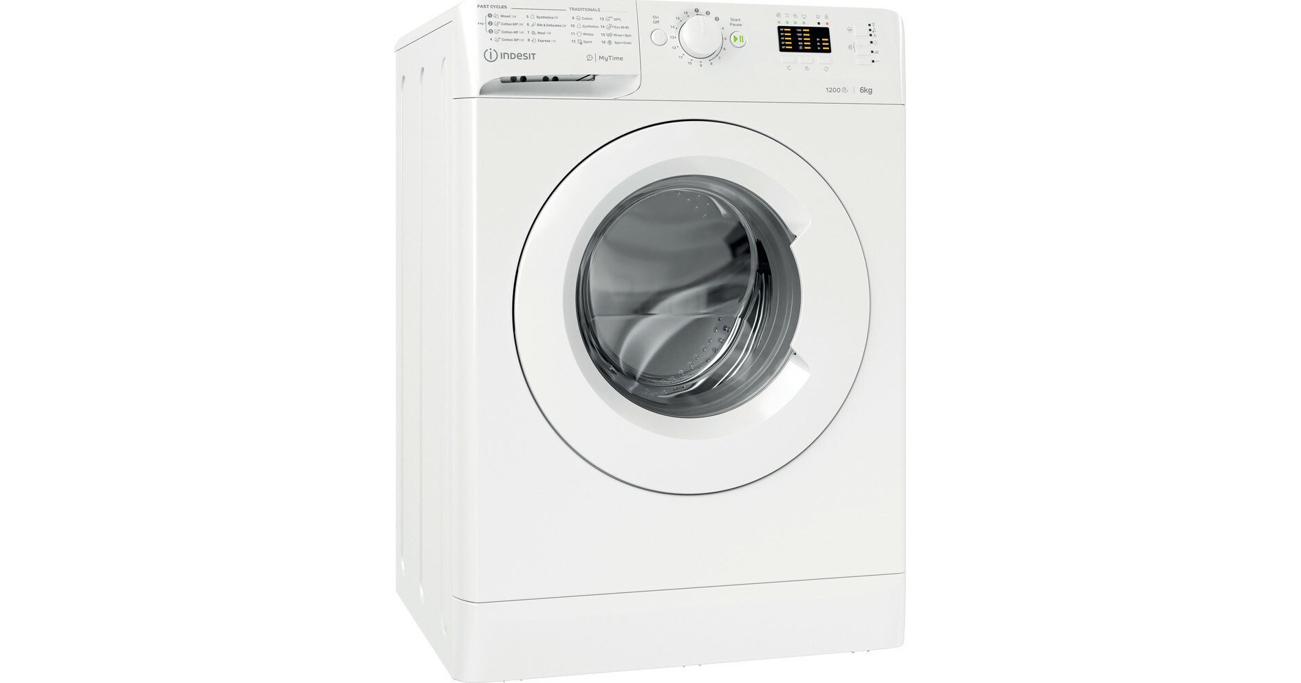 Indesit MTWA 61251 W EE Πλυντήριο Ρούχων 6kg 1200 Στροφών