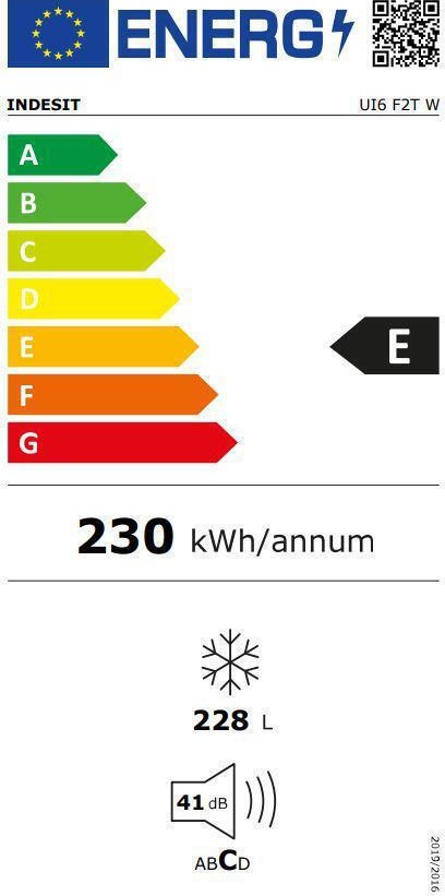 Indesit UI6F2TW Όρθιος Καταψύκτης 228lt No Frost