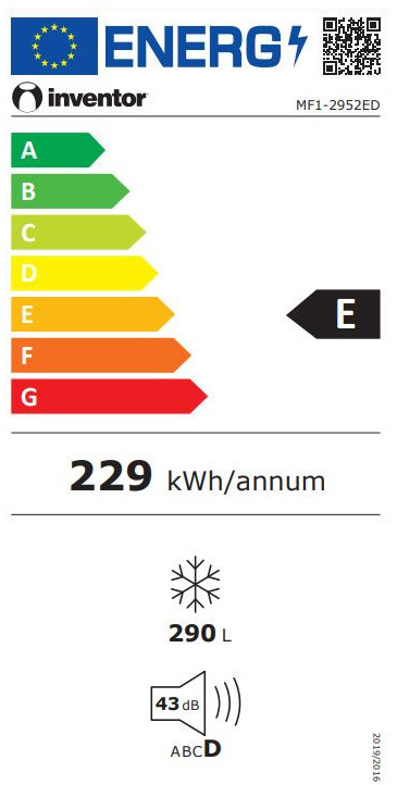 Inventor MF1-2952ED Καταψύκτης Μπαούλο 290lt