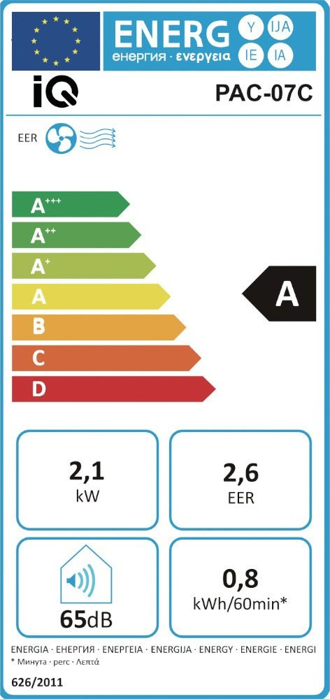 IQ PAC-07C Φορητό Κλιματιστικό Ψύξης 7000 BTU