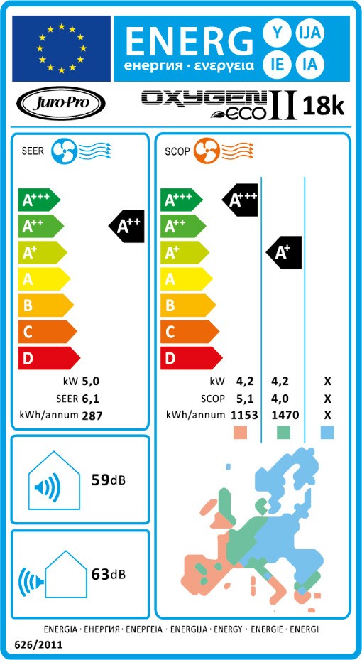 Juro Pro Oxygen Eco II 18K Κλιματιστικό Inverter 18000 BTU A++/A+ με Ιονιστή