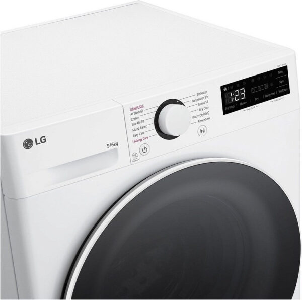 LG D4R5009TSWW Πλυντήριο Στεγνωτήριο Ρούχων 9kg / 6kg Ατμού 1400 Στροφές