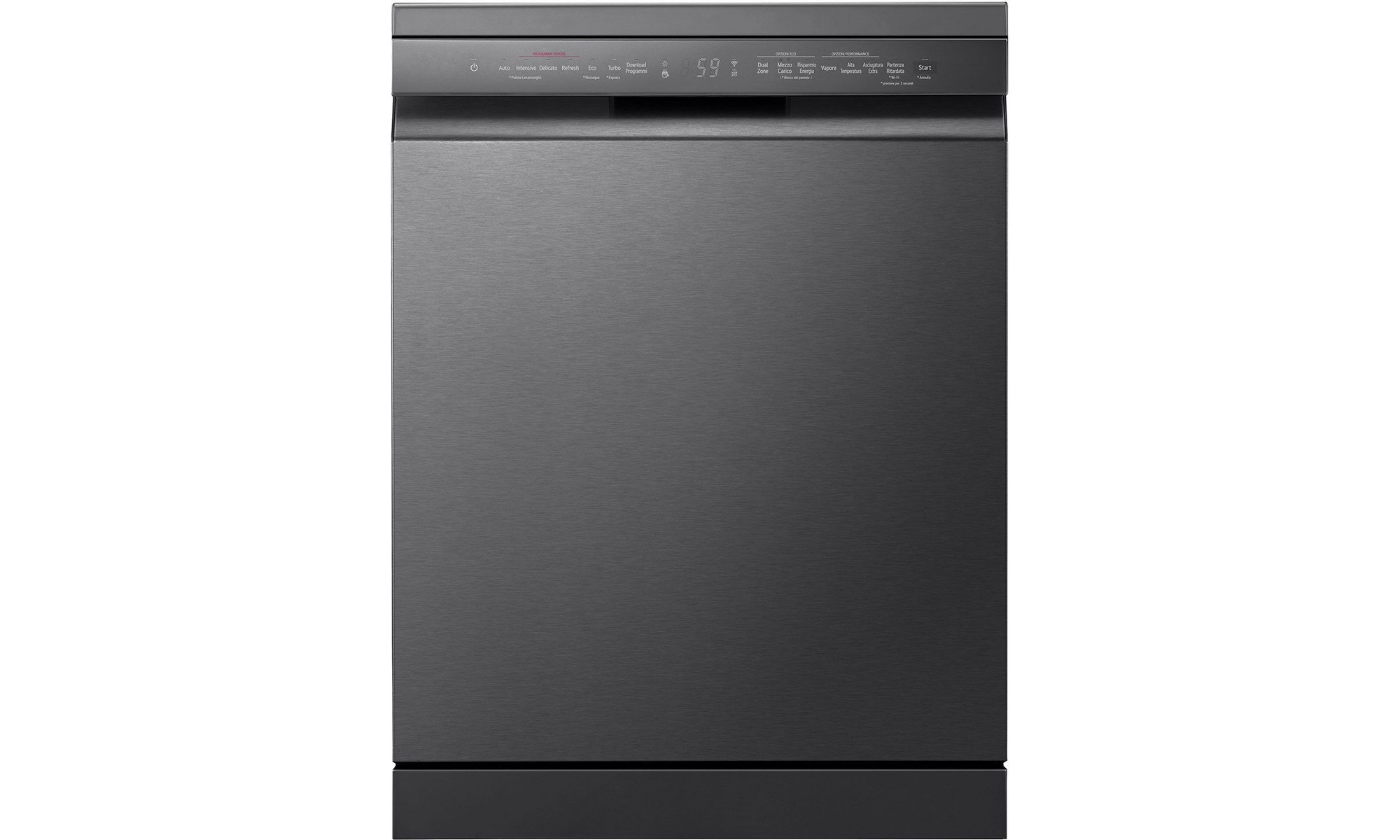 LG DF365FMS Ελεύθερο Πλυντήριο Πιάτων 60cm για 14 Σερβίτσια Μαύρο με Wi-Fi