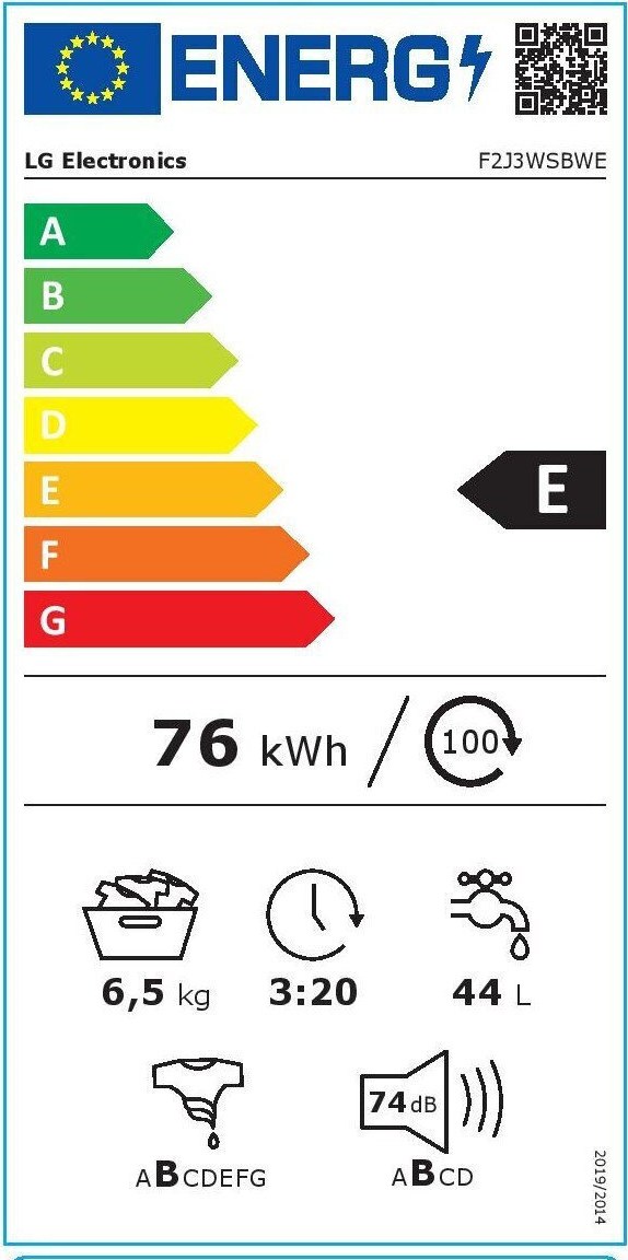 LG F2J3WSBWE Πλυντήριο Ρούχων 6.5kg 1200 Στροφών